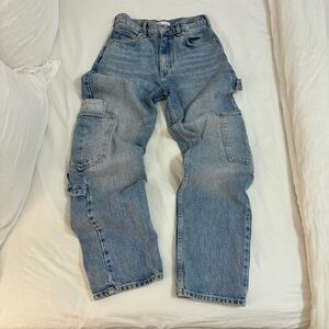 Zara high-waist carpenter jeans